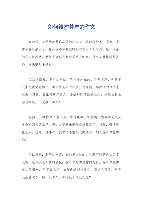 如何维护尊严的作文