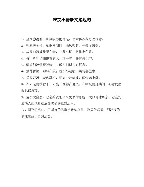 唯美小清新文案短句