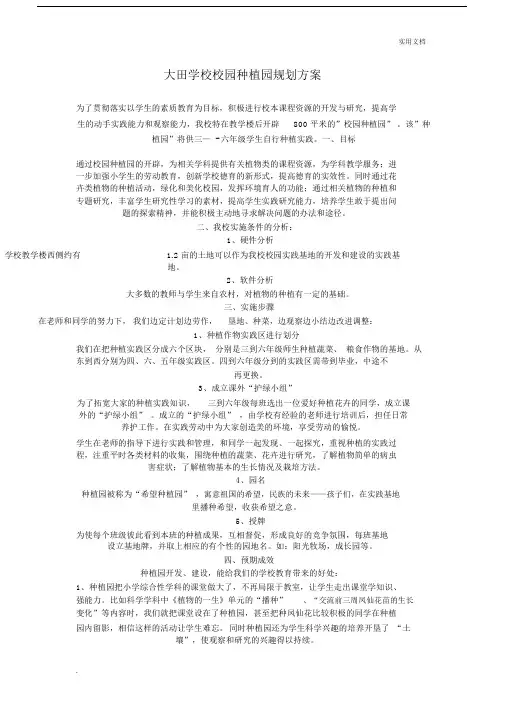 大田学校校园种植园规划方案.docx