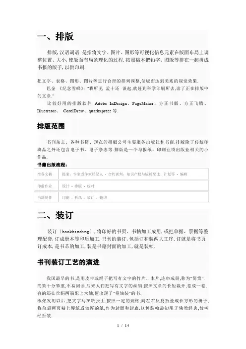 排版装订知识