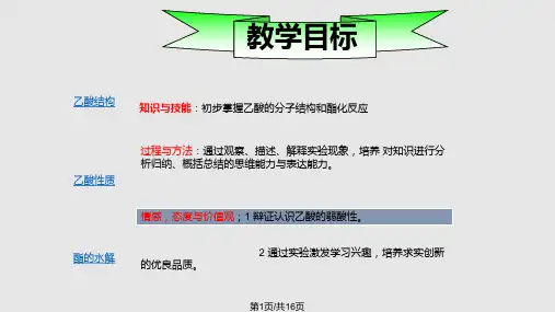 演示乙酸的结构式PPT课件