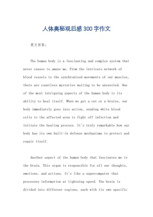 人体奥秘观后感300字作文