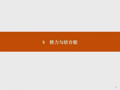 高二物理人教版选修3-5课件：19.5 核力与结合能ppt课件