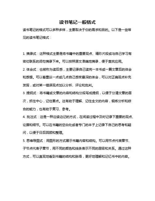 读书笔记一般格式