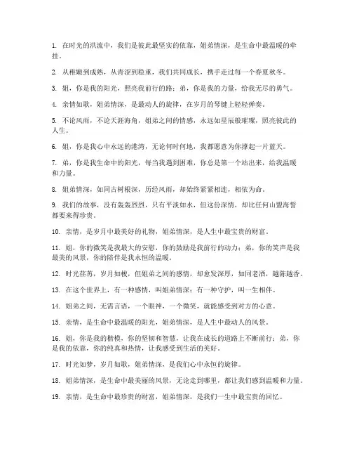 姐弟感情深走心文案短句