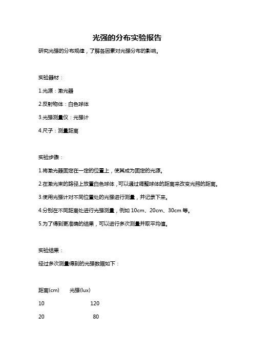 光强的分布实验报告