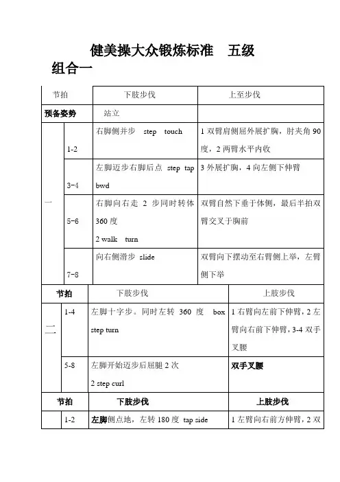 大众健美操 五级