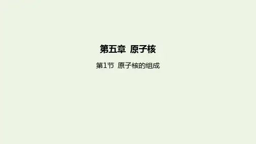 新教材高中物理第五章原子核第1节原子核的组成课件新人教版选择性必修第三册