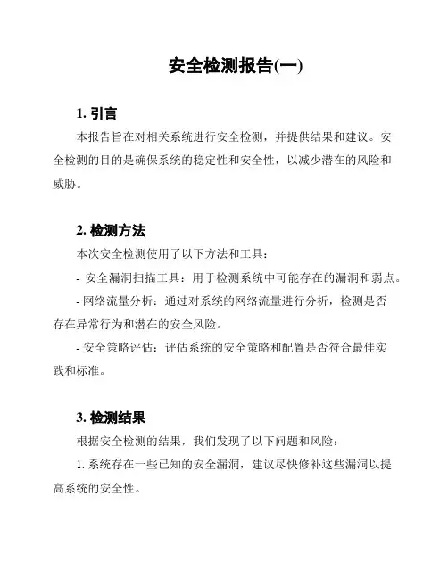 安全检测报告(一)