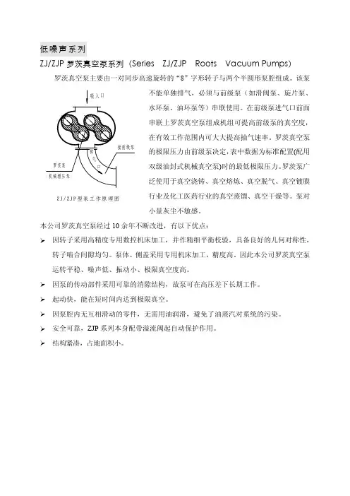罗茨泵资料介绍