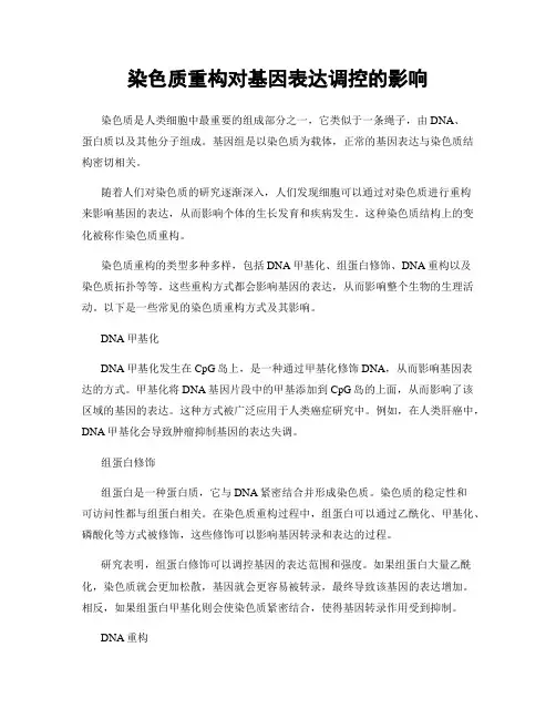 染色质重构对基因表达调控的影响