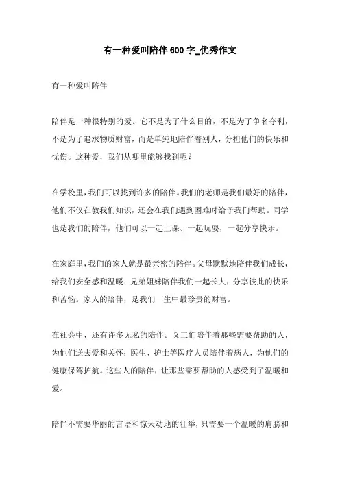 有一种爱叫陪伴600字优秀作文