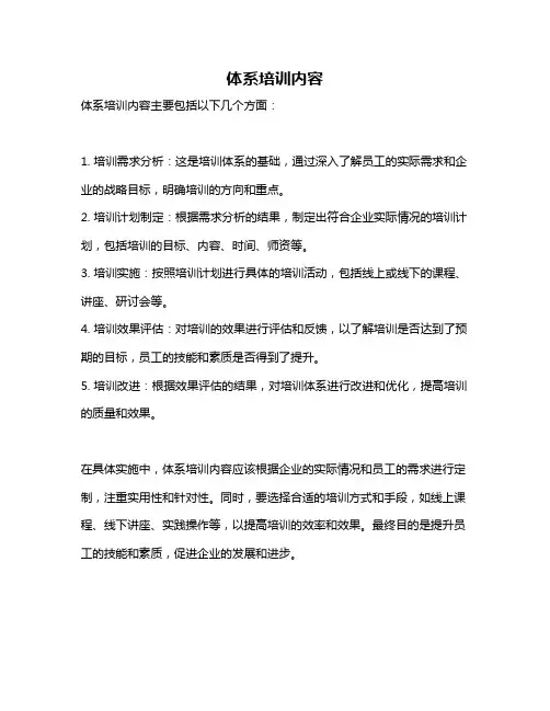 体系培训内容