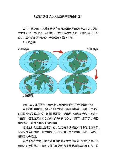 地壳运动理论之大陆漂移和海底扩张