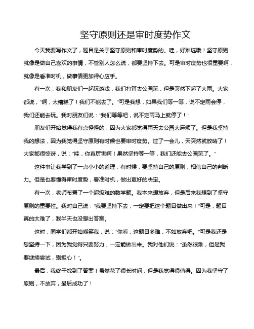 坚守原则还是审时度势作文