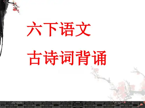 六年级下册古诗词背诵(课堂PPT)