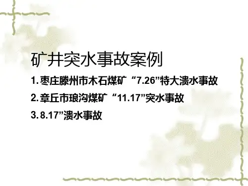 矿井突水事故案例分析PPT课件