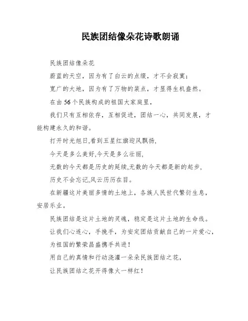 民族团结像朵花诗歌朗诵