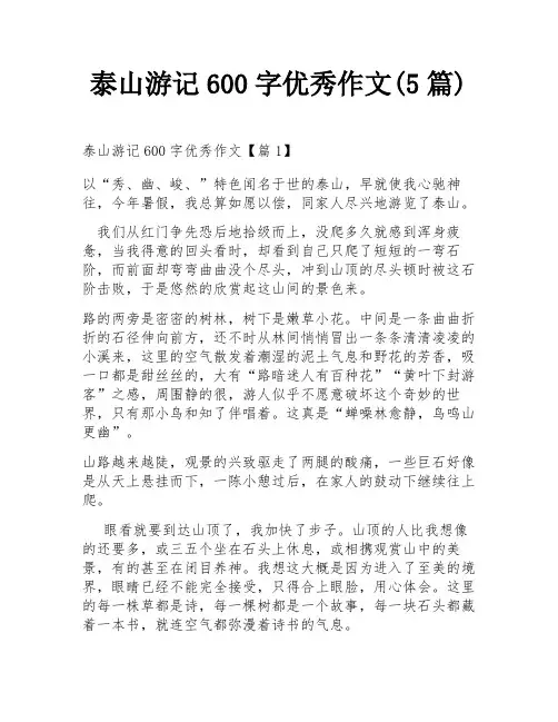 泰山游记600字优秀作文(5篇)