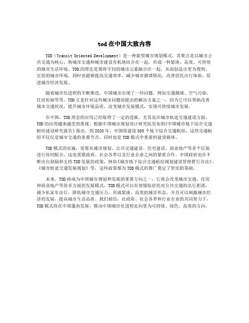 tod在中国大致内容
