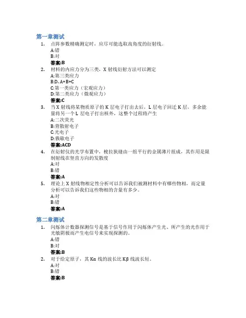 材料测试方法智慧树知到答案章节测试2023年江苏大学