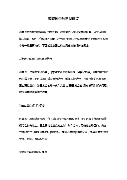 巡察国企的意见建议