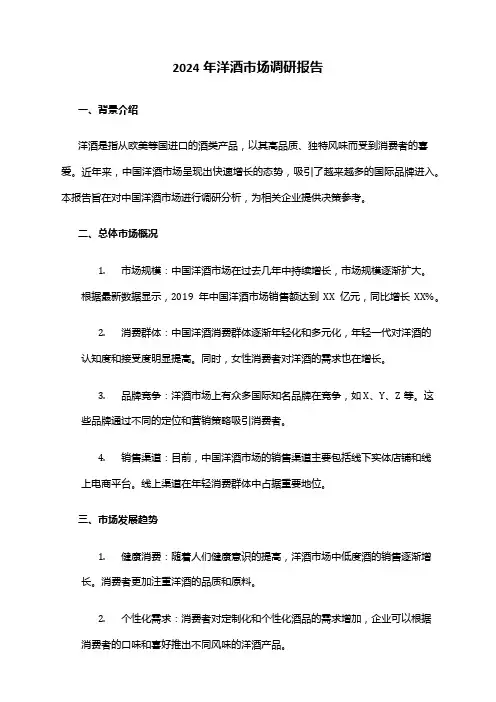 2024年洋酒市场调研报告
