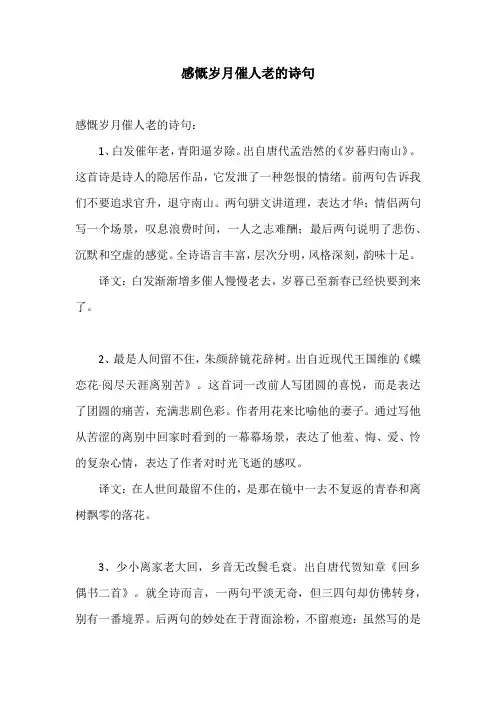 感慨岁月催人老的诗句