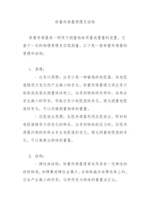 称重传感器原理及结构