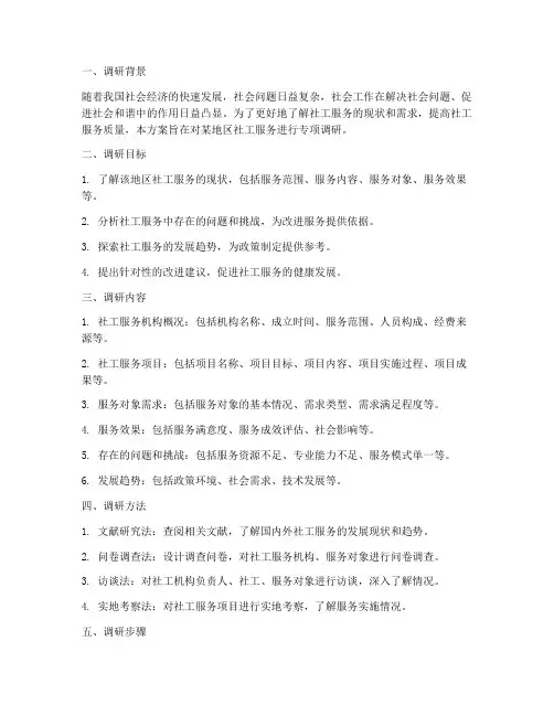 社工专项调研方案