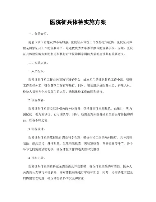 医院征兵体检实施方案