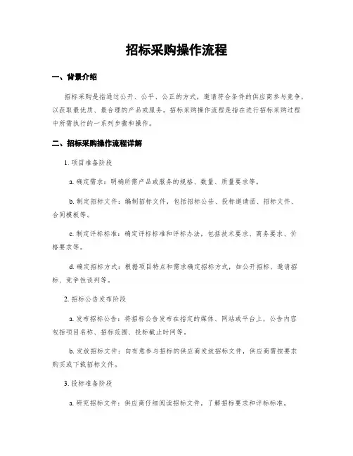 招标采购操作流程