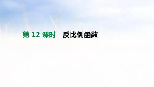 2019年河北省中考数学总复习(课件+练习)第12课时 反比例函数