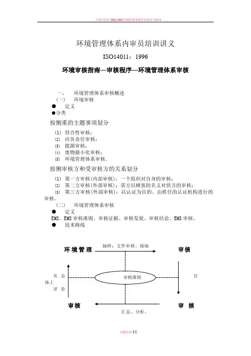环境管理体系内审员培训教材