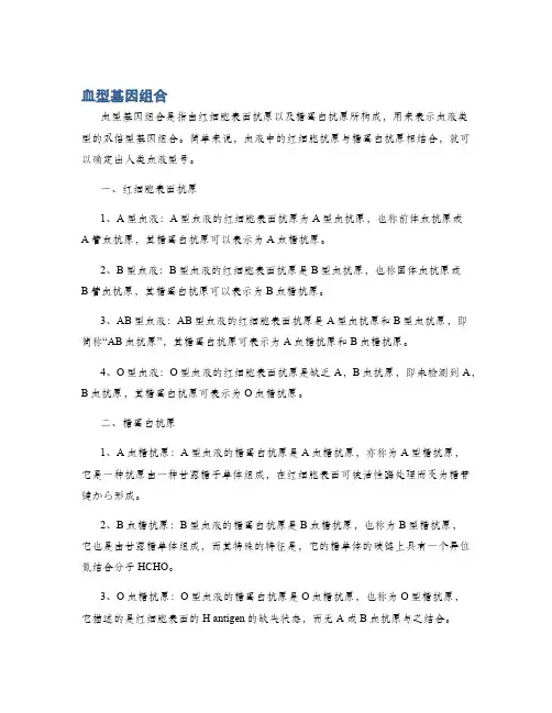 血型基因组合