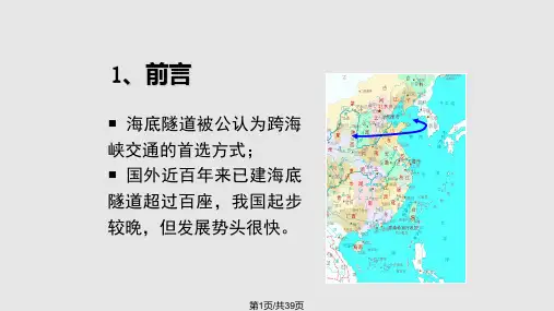 胶州湾海底隧道衬砌混凝土的环境条件与耐久性PPT课件