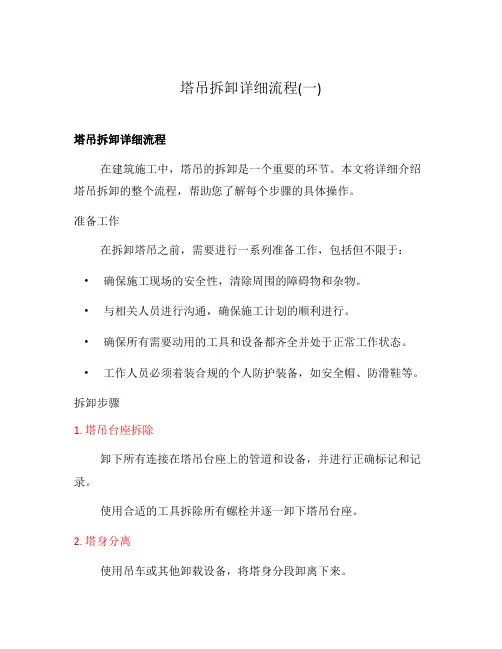 塔吊拆卸详细流程(一)