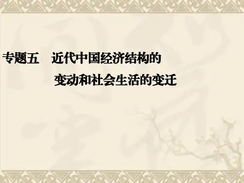 高考历史二轮复习全攻略考前抢分必备课件专题五 近代中国经济结构的变动和社会生活的变迁(24张PPT)