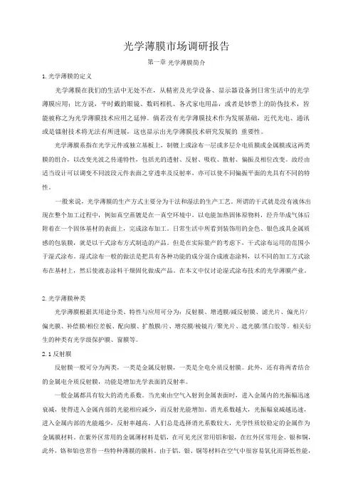 光学薄膜市场研究报告