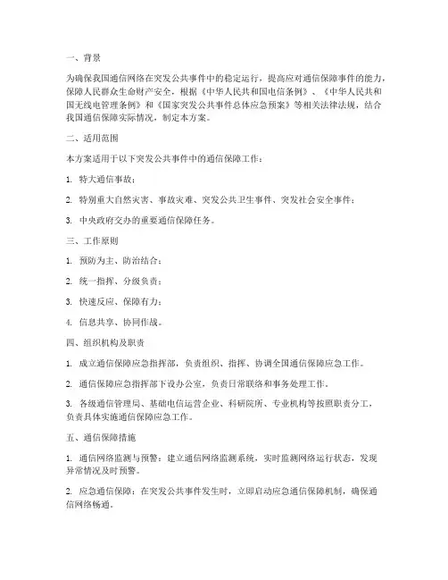 通信保障应急预案方案
