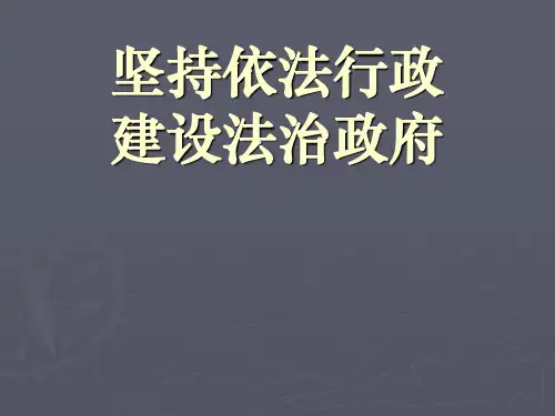 坚持依法行政 建设法治政府精华版PPT课件