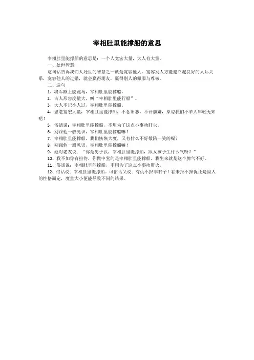宰相肚里能撑船的意思