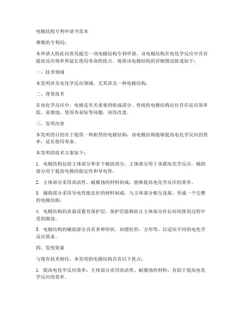 电极结构专利申请书范本