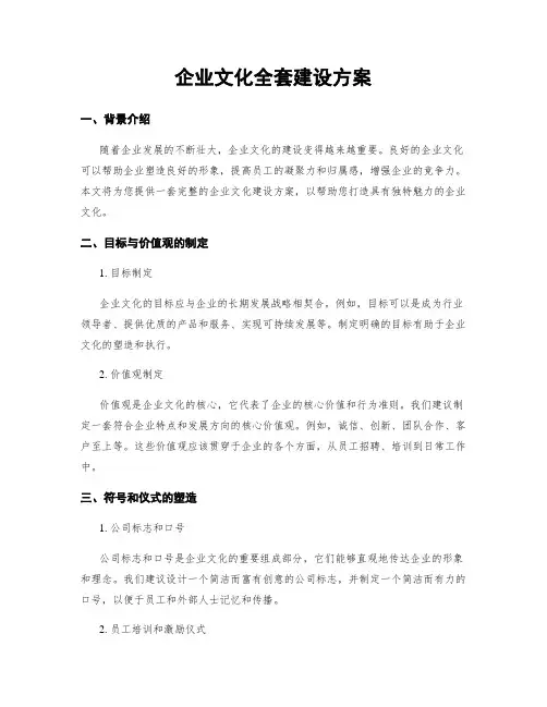 企业文化全套建设方案
