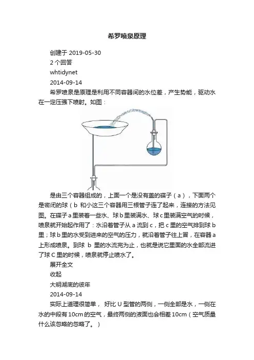 希罗喷泉原理