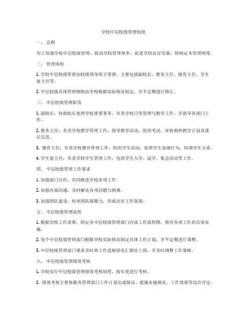学校中层校级管理制度