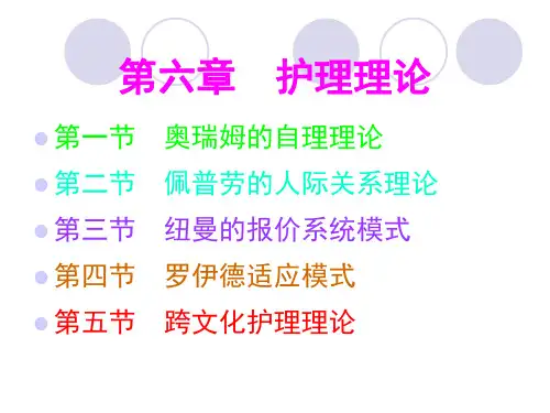 第六章 护理理论 《护理学导论》课件