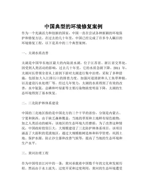 中国典型的环境修复案例
