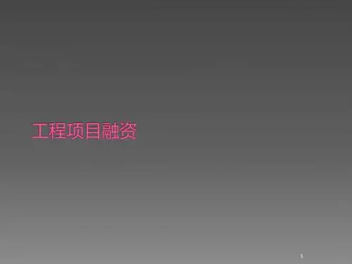 工程项目融资概述ppt课件