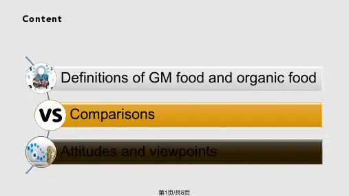英文对转基因食品与有机食品的观点PPT课件
